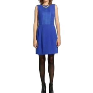 MADEWELL Vibrant Royal Blue Mod Accordion Pleat Front MiniDress w/Pockets Sz 2